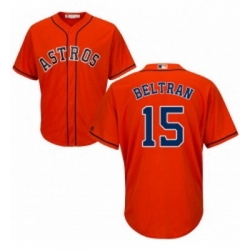 Youth Majestic Houston Astros 15 Carlos Beltran Replica Orange Alternate Cool Base MLB Jersey