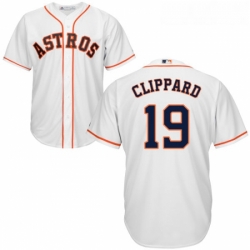 Youth Majestic Houston Astros 19 Tyler Clippard Replica White Home Cool Base MLB Jersey 