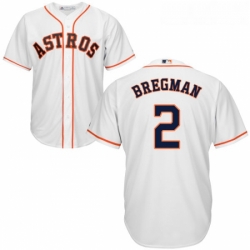 Youth Majestic Houston Astros 2 Alex Bregman Authentic White Home Cool Base MLB Jersey