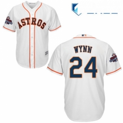 Youth Majestic Houston Astros 24 Jimmy Wynn Replica White Home 2017 World Series Champions Cool Base MLB Jersey 