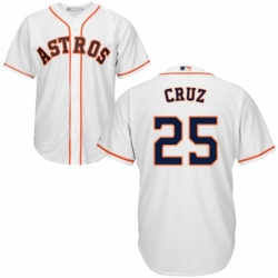 Youth Majestic Houston Astros 25 Jose Cruz Authentic White Home Cool Base MLB Jersey