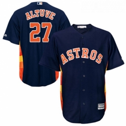 Youth Majestic Houston Astros 27 Jose Altuve Authentic Navy Blue Alternate Cool Base MLB Jersey