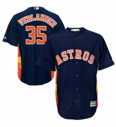 Youth Majestic Houston Astros 35 Justin Verlander Replica Navy Blue Alternate Cool Base MLB Jersey 