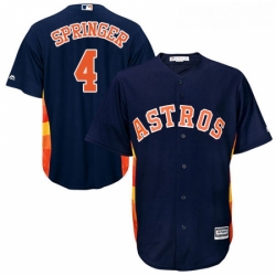 Youth Majestic Houston Astros 4 George Springer Authentic Navy Blue Alternate Cool Base MLB Jersey