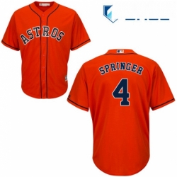 Youth Majestic Houston Astros 4 George Springer Replica Orange Alternate Cool Base MLB Jersey