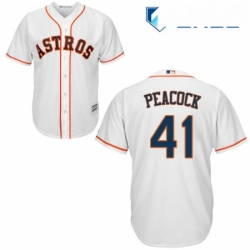 Youth Majestic Houston Astros 41 Brad Peacock Replica White Home Cool Base MLB Jersey 