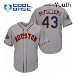 Youth Majestic Houston Astros 43 Lance McCullers Authentic Grey Road 2017 World Series Champions Cool Base MLB Jersey