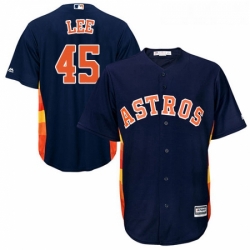 Youth Majestic Houston Astros 45 Carlos Lee Replica Navy Blue Alternate Cool Base MLB Jersey