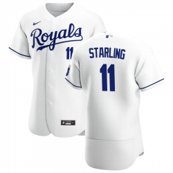 Men Kansas City Royals 11 Bubba Starling Men Nike White Home 2020 Flex Base Player MLB Jersey