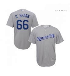 Mens Kansas City Royals 66 Ryan O Hearn Replica Grey Road Cool Base Baseball Jersey 