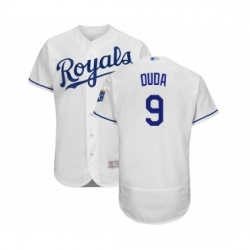 Mens Kansas City Royals 9 Lucas Duda White Flexbase Authentic Collection Baseball Jersey