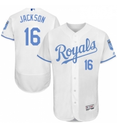 Mens Majestic Kansas City Royals 16 Bo Jackson Authentic White 2016 Fathers Day Fashion Flex Base MLB Jersey