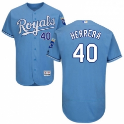 Mens Majestic Kansas City Royals 40 Kelvin Herrera Light Blue Alternate Flex Base Authentic Collection MLB Jersey