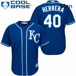 Mens Majestic Kansas City Royals 40 Kelvin Herrera Replica Blue Alternate 2 Cool Base MLB Jersey