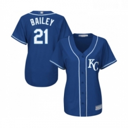 Womens Kansas City Royals 21 Homer Bailey Replica Blue Alternate 2 Cool Base Baseball Jersey 