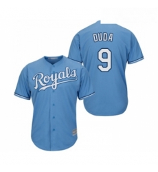 Youth Kansas City Royals 9 Lucas Duda Replica Light Blue Alternate 1 Cool Base Baseball Jersey 