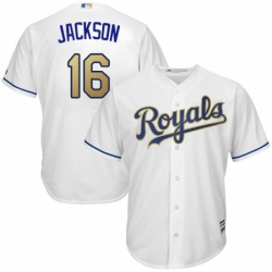 Youth Majestic Kansas City Royals 16 Bo Jackson Authentic White Home Cool Base MLB Jersey