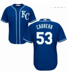 Youth Majestic Kansas City Royals 53 Melky Cabrera Authentic Blue Alternate 2 Cool Base MLB Jersey 