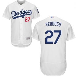 Dodgers 27 Alex Verdugo White Flexbase Authentic Collection Stitched Baseball Jersey