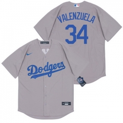 Dodgers 34 Fernando Valenzuela Gray 2020 Nike Cool Base Jersey