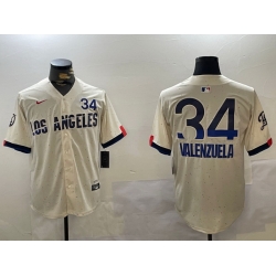 Los Angeles Dodgers 34 Fernando Valenzuela Authentic Collection Stitched MLB Jersey 1