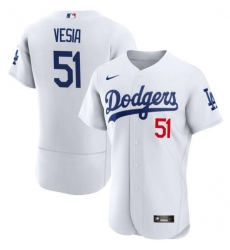 Los Angeles Dodgers Alex Vesia #51 White Flex Base Stitched Home Jersey