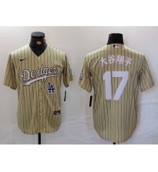 Men Los Angeles Dodgers 17 Shohei Ohtani Cream Cool Base Stitched Jersey 2