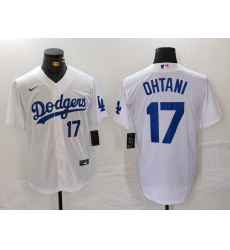 Men Los Angeles Dodgers 17 Shohei Ohtani White Stitched Baseball Jersey 3