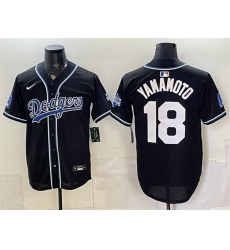 Men Los Angeles Dodgers  18 Yoshinobu Yamamoto B2B Champs 2026 Black Out Style Vapor Limited Stitched Baseball Jersey