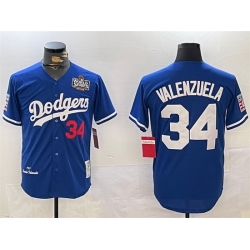 Men Los Angeles Dodgers 34 Toro Valenzuela Royal 2024 World Series 1981 Cooperstown Stitched Baseball Jersey