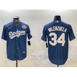 Men Los Angeles Dodgers 34 Toro Valenzuela Royal 2024 World Series Cool Base Stitched Baseball Jersey