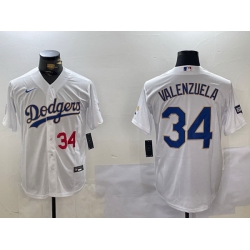 Men Los Angeles Dodgers 34  White Gold Championship Cool Base Stitched Jersey 6