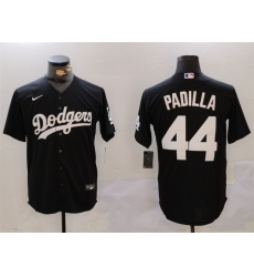 Men Los Angeles Dodgers 44 Vicente Padilla Black Cool Base Stitched Baseball Jersey