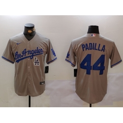 Men Los Angeles Dodgers 44 Vicente Padilla Grey Cool Base Stitched Baseball Jersey 2