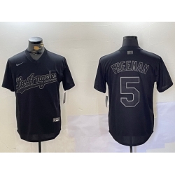 Men Los Angeles Dodgers 5 Black Cool Base Stitched Baseball Jersey