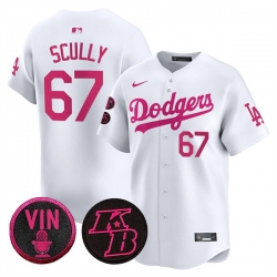 Men Los Angeles Dodgers  67 Vin Scully White 2026 Mothers Day Vapor Premier Limited Stitched Baseball Jersey