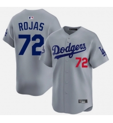 Men Los Angeles Dodgers 72 Miguel Rojas Grey Limited Stitched Baseball Jersey