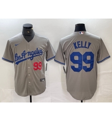 Men Los Angeles Dodgers 99 Joe Kelly Grey Stitched Jersey5