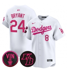 Men Los Angeles Dodgers Front 8 Back 24 Kobe Bryant White 2026 Mothers Day Vapor Premier Limited Stitched Baseball Jersey Men Los Angeles Dodgers Front 8 Back 24 Kobe Bryant White 2026 Mothers Day Vapor Premier Limited Stitched Baseball Jersey