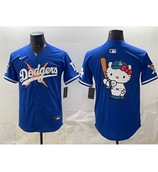 Men Los Angeles Dodgers x One Piece Team Big Logo Royal Vapor Premier Limited Stitched Baseball Jersey