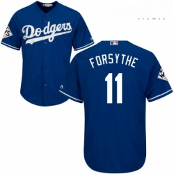 Mens Majestic Los Angeles Dodgers 11 Logan Forsythe Replica Royal Blue Alternate 2017 World Series Bound Cool Base MLB Jersey 