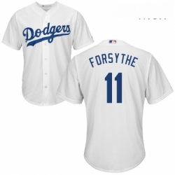 Mens Majestic Los Angeles Dodgers 11 Logan Forsythe Replica White Home Cool Base MLB Jersey 