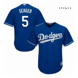 Mens Majestic Los Angeles Dodgers 5 Corey Seager Replica Royal Blue Alternate Cool Base MLB Jersey