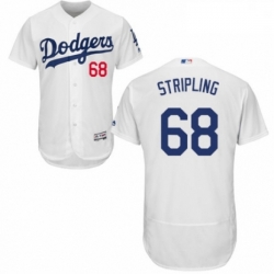 Mens Majestic Los Angeles Dodgers 68 Ross Stripling White Home Flex Base Authentic Collection MLB Jersey