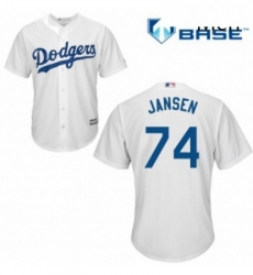 Mens Majestic Los Angeles Dodgers 74 Kenley Jansen Replica White Home Cool Base MLB Jersey