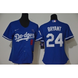 Los Angeles Dodgers 8 24 Kobe Bryant Women Nike Blue Cool Base 2020 KB Patch MLB Jersey