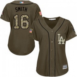 Will Smith Womens Los Angeles Dodgers Green Replica Salute To Service Jersey Majestic