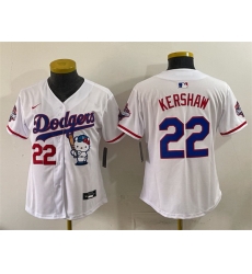 Women Los Angeles Dodgers  17 Shohei Ohtani White Hello Kitty Night 2025 World Series Champions Patch Stitched Baseball Jersey