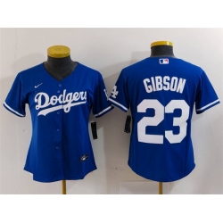 Women Los Angeles Dodgers 23 Kirk Gibson Blue Stitched Jersey