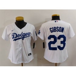 Women Los Angeles Dodgers 23 Kirk Gibson White Stitched Jersey